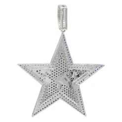 Iced Out Large Star Name Pendant In Sterling Silver For Men 7 Iced Out Large Star Name Pendant In Sterling Silver For Men -Its Hot Jewelry Shop custom made mens name pendant white blue stones star in sterling silver 100498 back