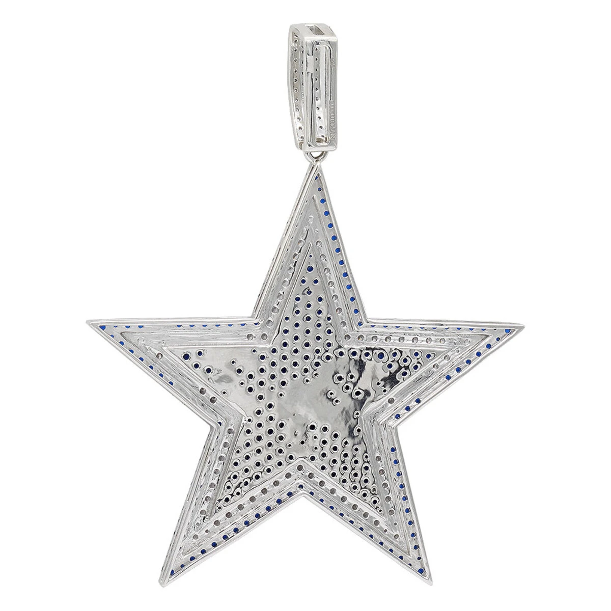 Iced Out Large Star Name Pendant In Sterling Silver For Men 4 Iced Out Large Star Name Pendant In Sterling Silver For Men - Image 2