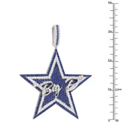 Iced Out Large Star Name Pendant In Sterling Silver For Men 9 Iced Out Large Star Name Pendant In Sterling Silver For Men -Its Hot Jewelry Shop custom made mens name pendant white blue stones star in sterling silver 100498 ruler