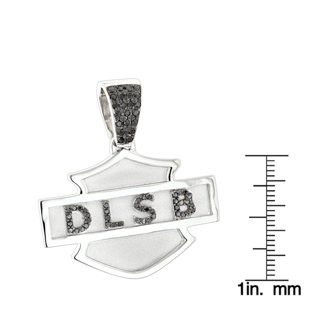 Name Black Diamond Pendant For Men 14K White Gold 0.55ct 8 Name Black Diamond Pendant For Men 14K White Gold 0.55ct - Image 6