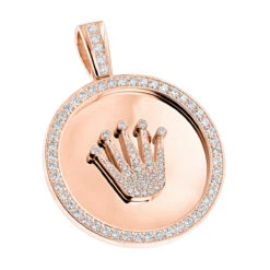 18K Yellow Gold Crown Diamond Pendant Rolex Style Medallion 6ct 10 18K Yellow Gold Crown Diamond Pendant Rolex Style Medallion 6ct -Its Hot Jewelry Shop custom made solid 18k gold crown diamond pendant rolex style medallion 6ct ro