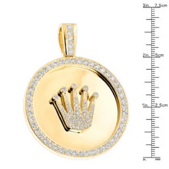18K Yellow Gold Crown Diamond Pendant Rolex Style Medallion 6ct 13 18K Yellow Gold Crown Diamond Pendant Rolex Style Medallion 6ct -Its Hot Jewelry Shop custom made solid 18k gold crown diamond pendant rolex style medallion 6ct rulerye