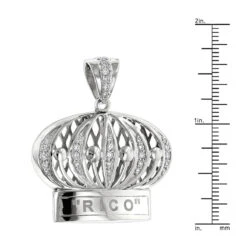 Crown Diamond Charm In Sterling Silver 0.9ct -Its Hot Jewelry Shop custom pendants crown diamond charm in sterling silver 09ct rulerwh