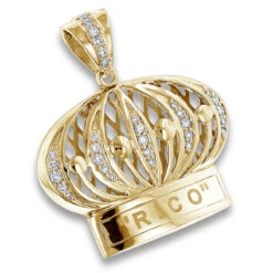 Crown Diamond Charm In Sterling Silver 0.9ct -Its Hot Jewelry Shop custom pendants crown diamond charm in sterling silver 09ct ye