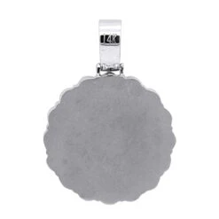 Customizable Medallion Diamond Picture Pendant 1.52 Carats 14K White Gold -Its Hot Jewelry Shop customizable photo medallion diamond pendant 152 carats solid 14k gold 804056 back white