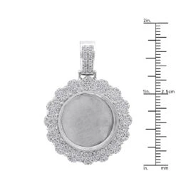 Customizable Medallion Diamond Picture Pendant 1.52 Carats 14K White Gold -Its Hot Jewelry Shop customizable photo medallion diamond pendant 152 carats solid 14k gold 804056 ruler white