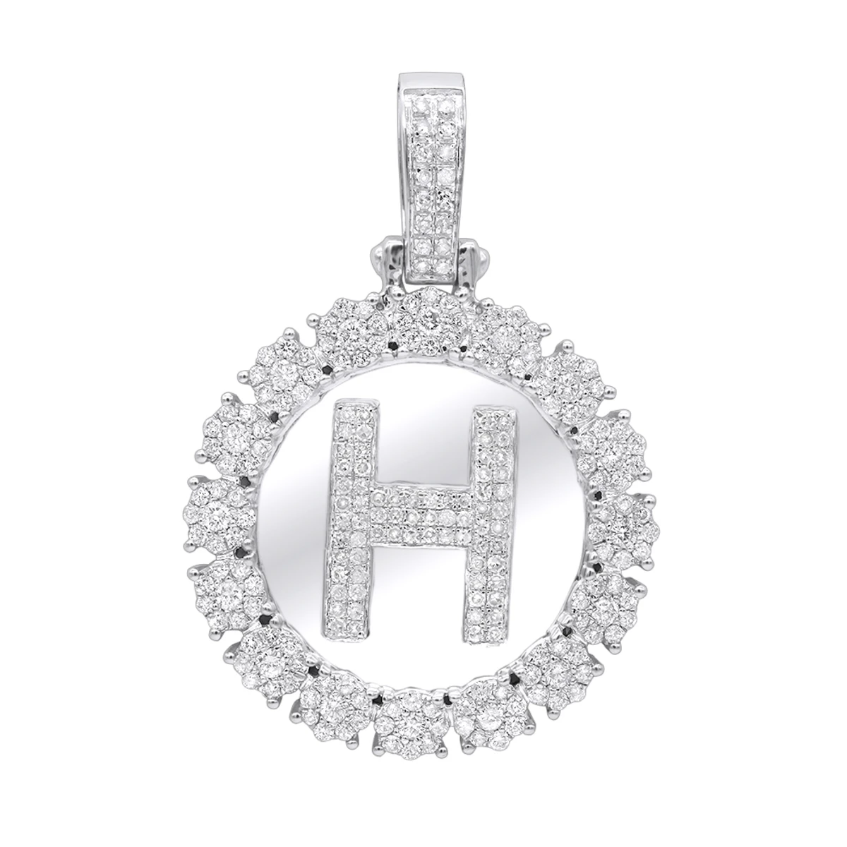 Customizable 14K Yellow Gold Men's Diamond Medallion Initial Pendant 2 Carat 4 Customizable 14K Yellow Gold Men's Diamond Medallion Initial Pendant 2 Carat - Image 2