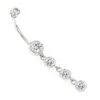 Dangling Belly Button Ring 14K White Gold Diamonds 1.65ct