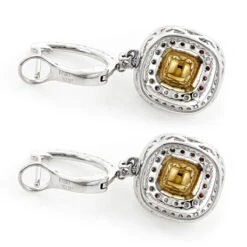Dangling Designer Diamond Drop Earrings 6.5ct 18K White Gold Yellow Diamonds 10 Dangling Designer Diamond Drop Earrings 6.5ct 18K White Gold Yellow Diamonds -Its Hot Jewelry Shop dangling designer diamond drop earrings 422ct 18k gold yellow diamonds backwh