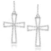 Dangling Diamond Cross Earrings 0.8ct Sterling Silver -Its Hot Jewelry Shop dangling diamond cross earrings 08ct sterling silver