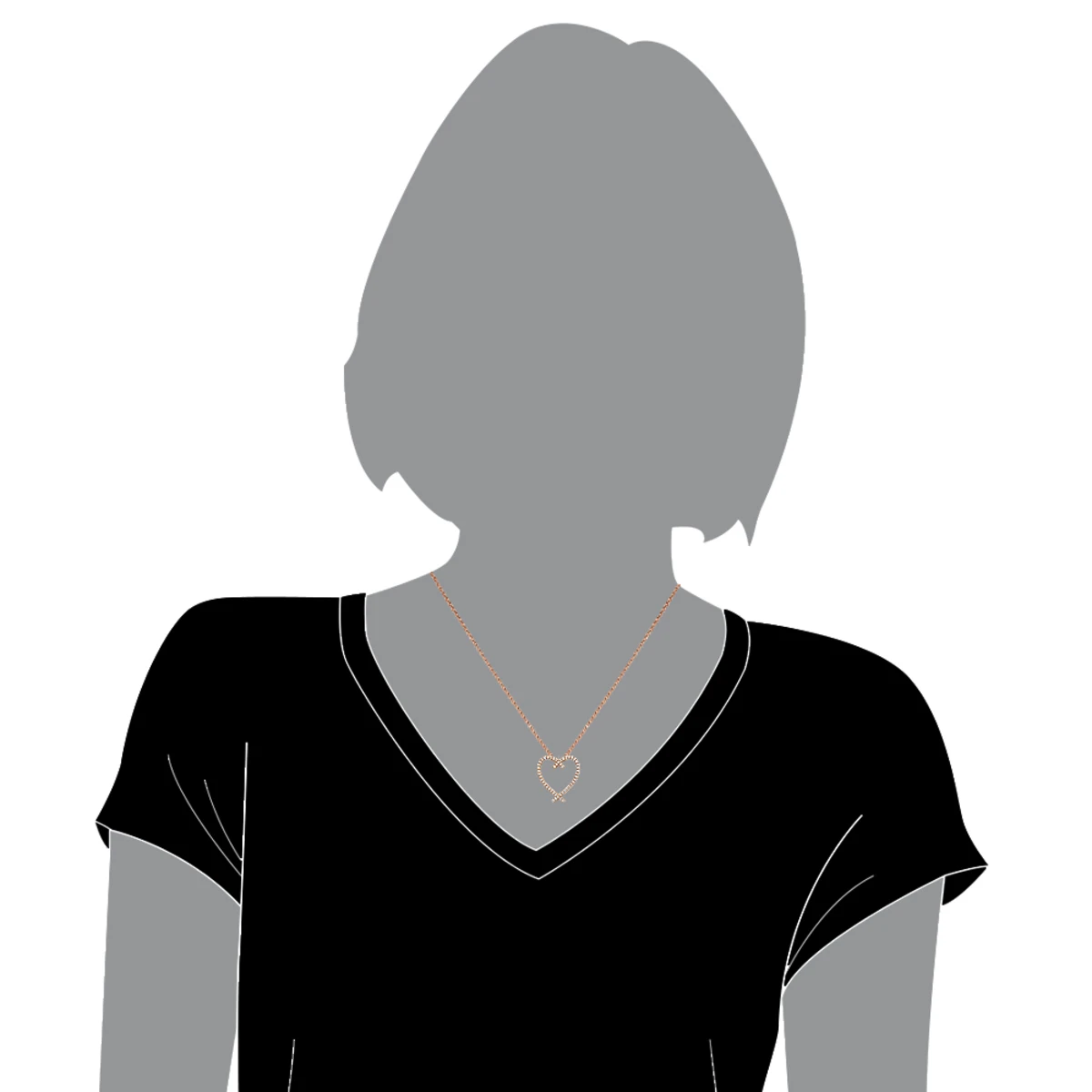 Designer 14 Karat 14K Rose Gold Diamond Heart Pendant 0.63ct 7 Designer 14 Karat 14K Rose Gold Diamond Heart Pendant 0.63ct - Image 5