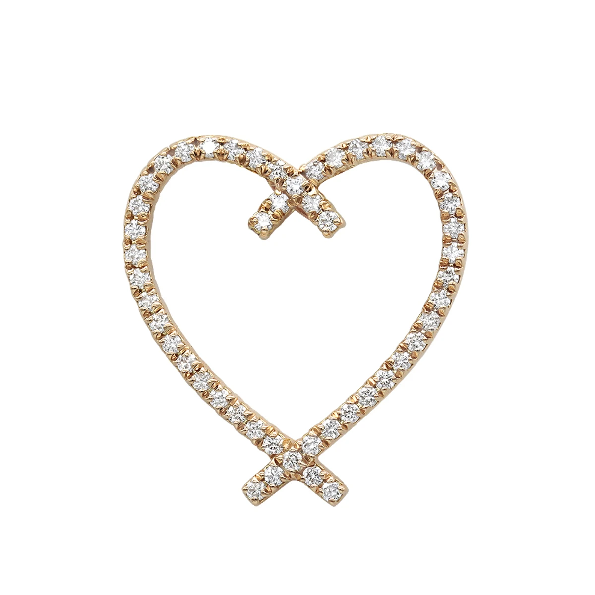 Designer 14 Karat 14K Rose Gold Diamond Heart Pendant 0.63ct 3 Designer 14 Karat 14K Rose Gold Diamond Heart Pendant 0.63ct