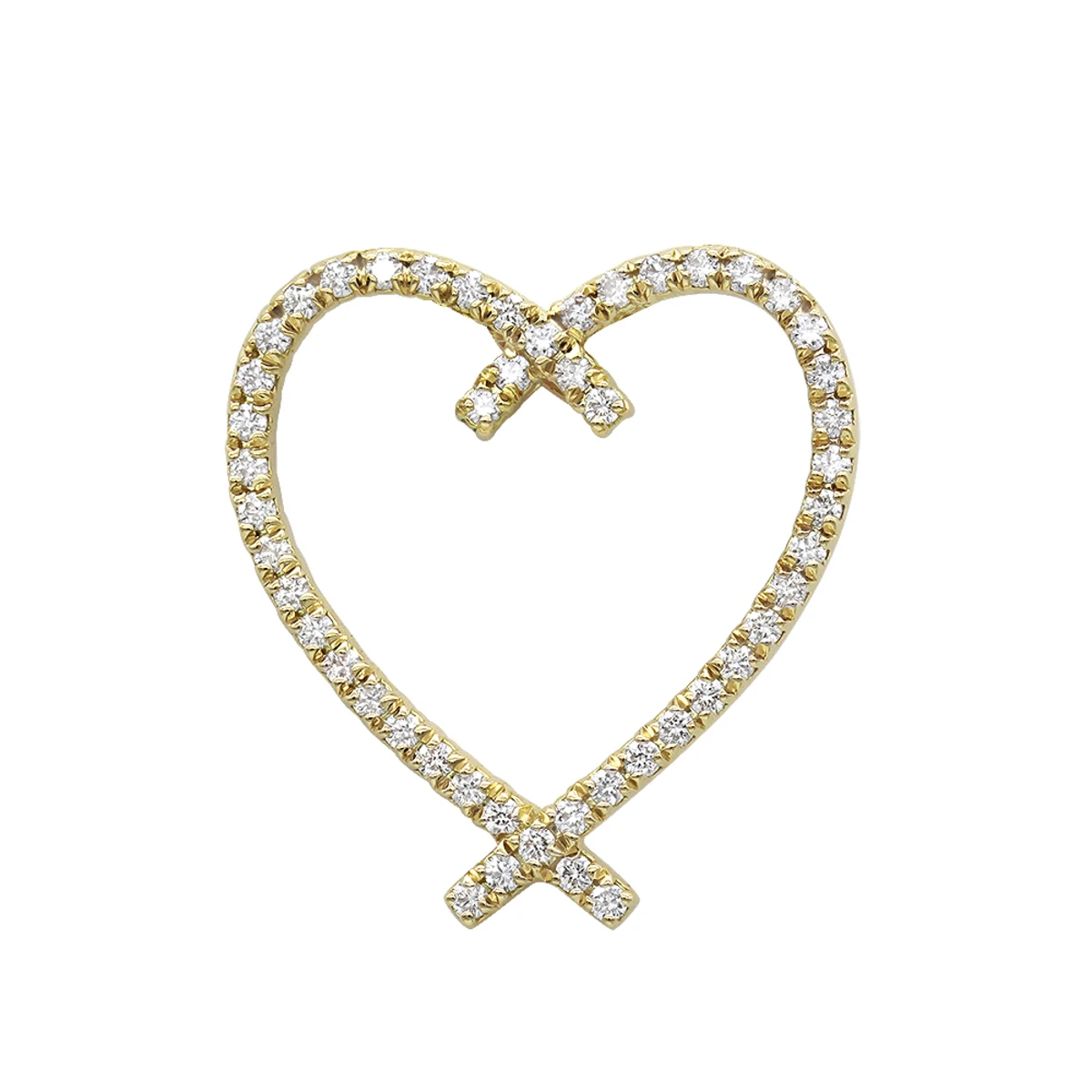 Designer 14 Karat 14K Rose Gold Diamond Heart Pendant 0.63ct 5 Designer 14 Karat 14K Rose Gold Diamond Heart Pendant 0.63ct - Image 3