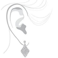 Designer 14K White Gold Diamond Drop Earrings For Women 2.5 Carat Vintage Style -Its Hot Jewelry Shop designer 14k gold diamond drop earrings for women 25 carat vintage style bodwh