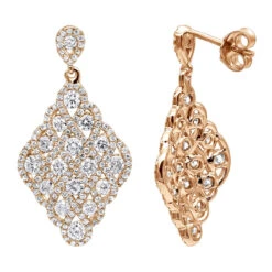 Designer 14K White Gold Diamond Drop Earrings For Women 2.5 Carat Vintage Style -Its Hot Jewelry Shop designer 14k gold diamond drop earrings for women 25 carat vintage style ro