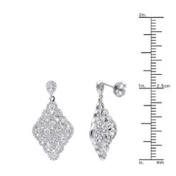 Designer 14K White Gold Diamond Drop Earrings For Women 2.5 Carat Vintage Style -Its Hot Jewelry Shop designer 14k gold diamond drop earrings for women 25 carat vintage style rulerwh