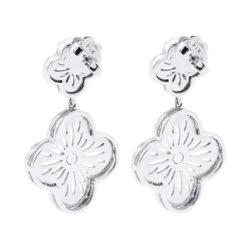 Designer 14K White Gold Diamond Flower Earrings 1.49ct 11 Designer 14K White Gold Diamond Flower Earrings 1.49ct -Its Hot Jewelry Shop designer 14k gold diamond flower earrings 149ct p 6713 back white