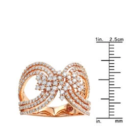 Designer 14K Rose Gold Ladies Diamond Cocktail Ring 1 Carat By Luxurman -Its Hot Jewelry Shop designer 14k gold ladies diamond cocktail ring 1 carat by luxurman rulerro