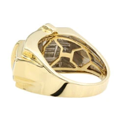 Designer 14K Yellow Gold Men's Diamond Criss Cross Ring 2.5ct -Its Hot Jewelry Shop designer 14k gold mens diamond criss cross ring 25ct backye