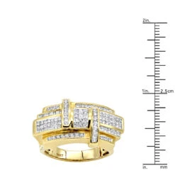 Designer 14K Yellow Gold Men's Diamond Criss Cross Ring 2.5ct -Its Hot Jewelry Shop designer 14k gold mens diamond criss cross ring 25ct rulerye