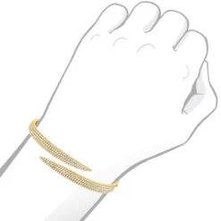 Arrow Design 2 Carat Pave Round Bangle Bracelet For Women 14K Yellow Gold 10 Arrow Design 2 Carat Pave Round Bangle Bracelet For Women 14K Yellow Gold -Its Hot Jewelry Shop designer 14k gold pave diamond bangle bracelet for women arrow design 2ct 803218 bodye