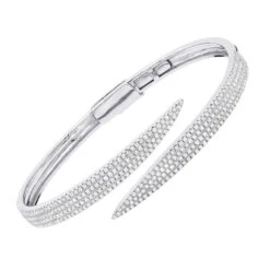 Arrow Design 2 Carat Pave Round Bangle Bracelet For Women 14K Yellow Gold 8 Arrow Design 2 Carat Pave Round Bangle Bracelet For Women 14K Yellow Gold -Its Hot Jewelry Shop designer 14k gold pave diamond bangle bracelet for women arrow design 2ct 803218 wh