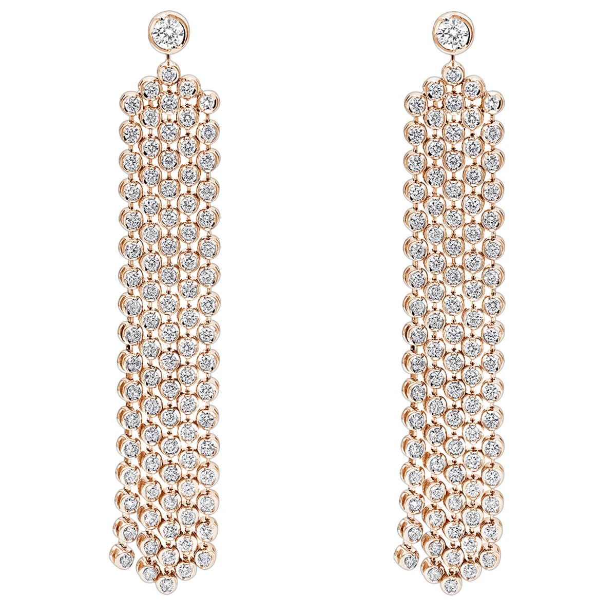 Designer 14K Yellow Gold Waterfall Diamond Drop Earrings For Women 6ct By Luxurman 5 Designer 14K Yellow Gold Waterfall Diamond Drop Earrings For Women 6ct By Luxurman - Image 3