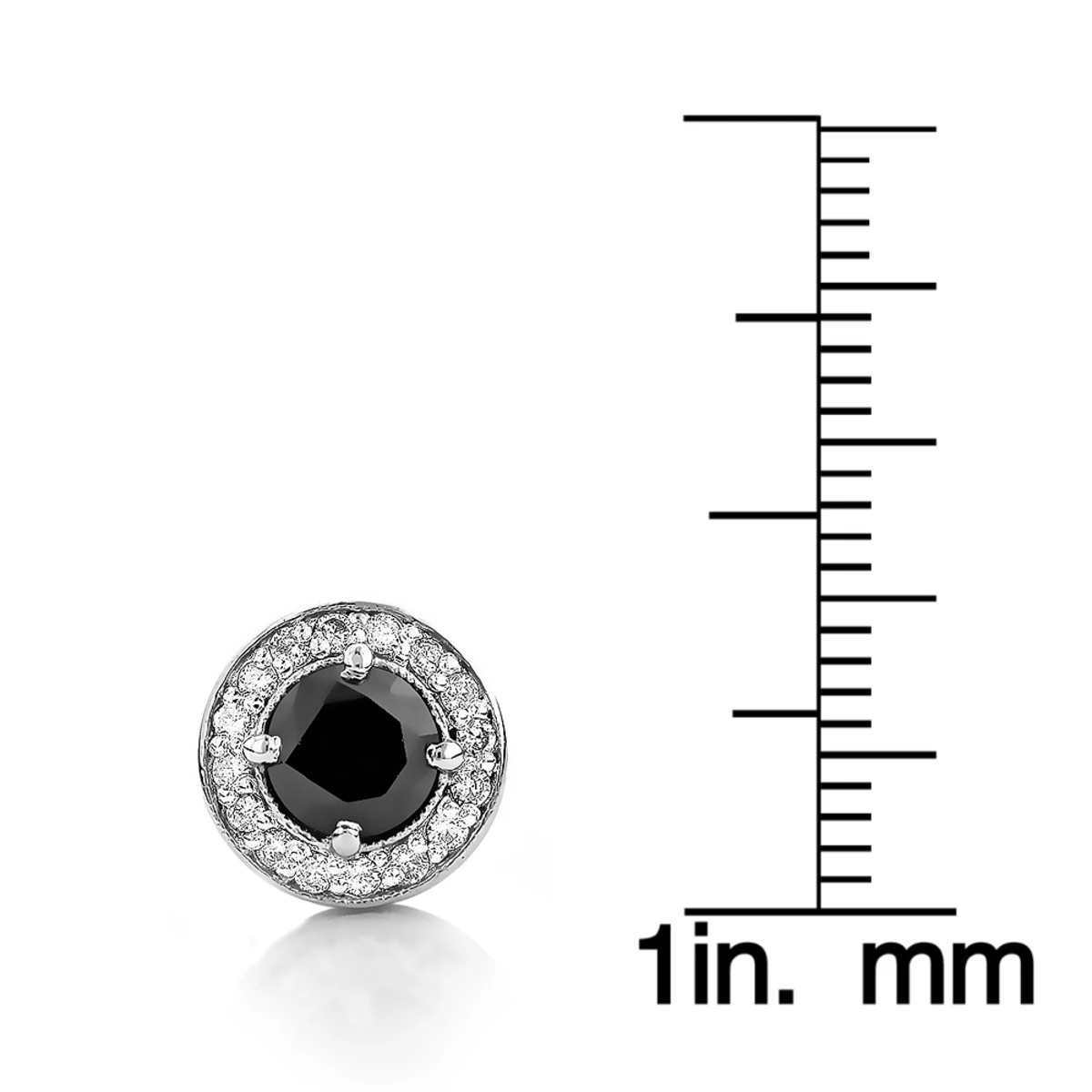 Designer 14K White Gold White Black Diamond Earrings 2.04ct 8 Designer 14K White Gold White Black Diamond Earrings 2.04ct - Image 6