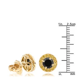 Designer 14K Yellow Gold Yellow Black Diamond Stud Earrings 1.92ct -Its Hot Jewelry Shop designer 14k yellow black diamond stud earrings 192ct p 48235 rulerye