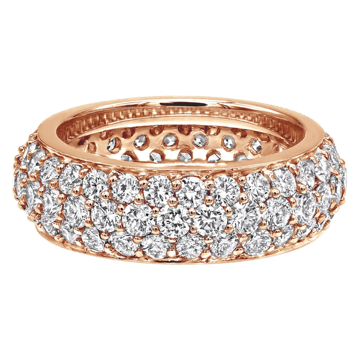 Designer 18K White Gold Pave Diamond Eternity Ring 3.23ct 8 Designer 18K White Gold Pave Diamond Eternity Ring 3.23ct - Image 6