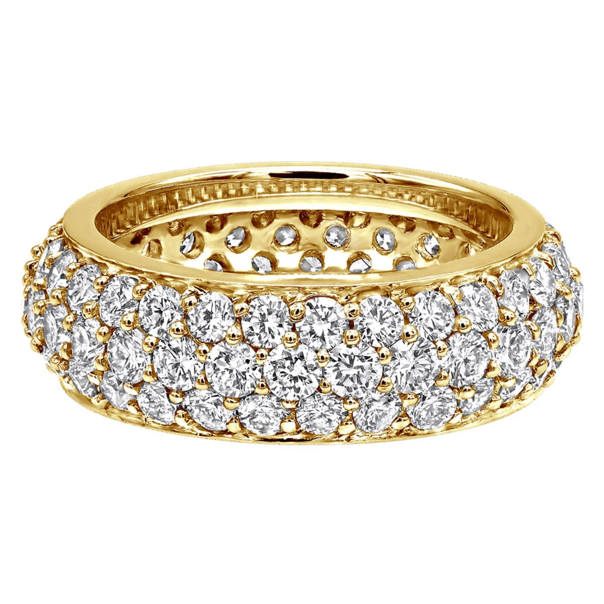 Designer 18K White Gold Pave Diamond Eternity Ring 3.23ct 7 Designer 18K White Gold Pave Diamond Eternity Ring 3.23ct - Image 5