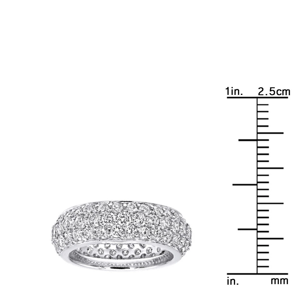 Designer 18K White Gold Pave Diamond Eternity Ring 3.23ct 10 Designer 18K White Gold Pave Diamond Eternity Ring 3.23ct - Image 8
