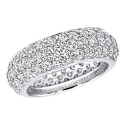 Designer 18K White Gold Pave Diamond Eternity Ring 3.23ct