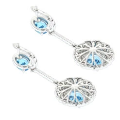 Designer Blue Topaz Diamond Earrings For Women By Luxurman 3.5ct 14K White Gold 11 Designer Blue Topaz Diamond Earrings For Women By Luxurman 3.5ct 14K White Gold -Its Hot Jewelry Shop designer blue topaz diamond earrings for women by luxurman 35ct 14k gold backwh