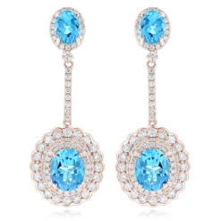 Designer Blue Topaz Diamond Earrings For Women By Luxurman 3.5ct 14K White Gold 10 Designer Blue Topaz Diamond Earrings For Women By Luxurman 3.5ct 14K White Gold -Its Hot Jewelry Shop designer blue topaz diamond earrings for women by luxurman 35ct 14k gold ro