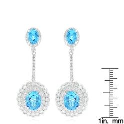 Designer Blue Topaz Diamond Earrings For Women By Luxurman 3.5ct 14K White Gold 13 Designer Blue Topaz Diamond Earrings For Women By Luxurman 3.5ct 14K White Gold -Its Hot Jewelry Shop designer blue topaz diamond earrings for women by luxurman 35ct 14k gold rulerwh
