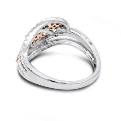 Designer 14K White Gold White Pink Diamond Leafs Cocktail Ring For Women 1c -Its Hot Jewelry Shop designer cocktail rings 14k gold white pink diamond leafs ring for women 1c backwh