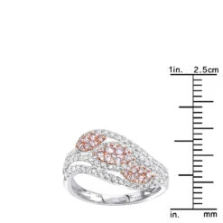 Designer 14K White Gold White Pink Diamond Leafs Cocktail Ring For Women 1c -Its Hot Jewelry Shop designer cocktail rings 14k gold white pink diamond leafs ring for women 1c rulerwh