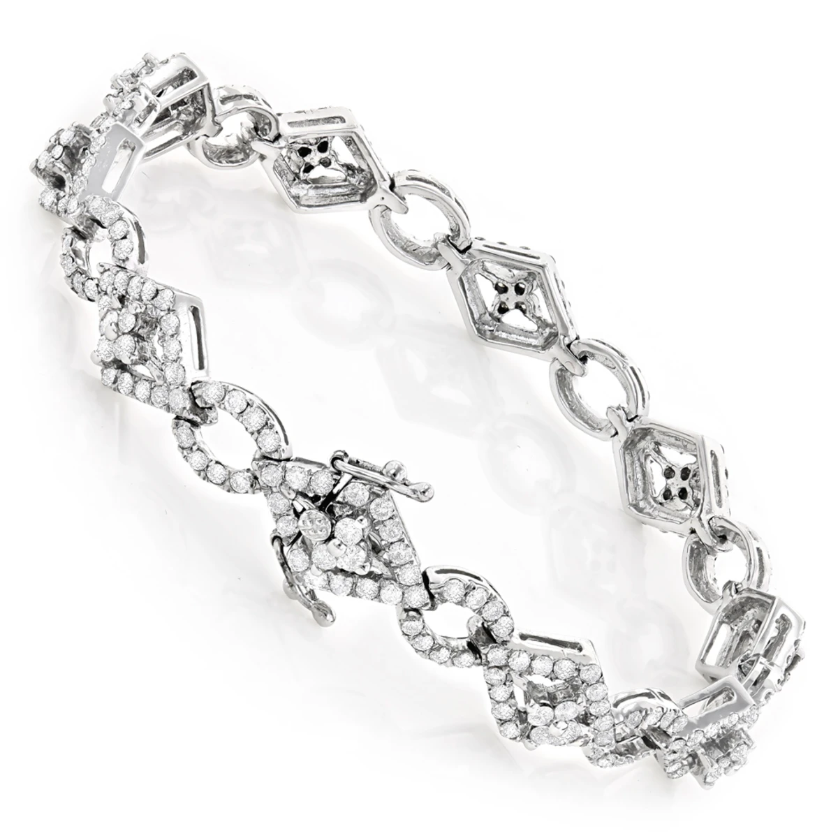 Designer Diamond Bracelet For Women 14K White Gold 4.94ct 6 Designer Diamond Bracelet For Women 14K White Gold 4.94ct - Image 4