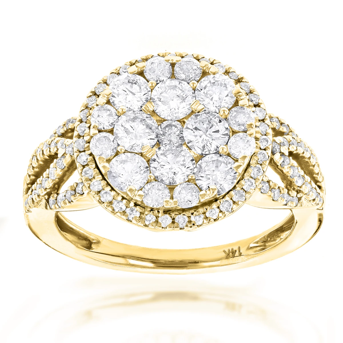 Designer Diamond Cluster 1.89ct Unique Engagement Rings 4 Designer Diamond Cluster 1.89ct Unique Engagement Rings - Image 2