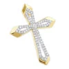 Small Designer Diamond Cross Pendant 0.25ct 10K Yellow Gold -Its Hot Jewelry Shop designer diamond cross pendant 028ct 10k gold ye