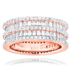 Designer 4.5 Carat Round Baguette Diamonds Eternity Band 14K White Gold -Its Hot Jewelry Shop designer diamond eternity rings round baguette band 680ct 14k ro