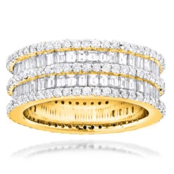 Designer 4.5 Carat Round Baguette Diamonds Eternity Band 14K White Gold -Its Hot Jewelry Shop designer diamond eternity rings round baguette band 680ct 14k ye