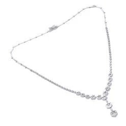18K White Gold Designer Diamond Flower Necklace For Women 7.10ct -Its Hot Jewelry Shop designer diamond flower necklace 710ct cluster jewelry 2 1673399612