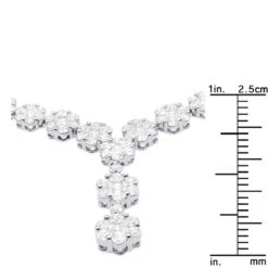 18K White Gold Designer Diamond Flower Necklace For Women 7.10ct -Its Hot Jewelry Shop designer diamond flower necklace 710ct cluster jewelry ruler white