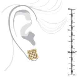 Square Diamond Stud Earrings For Men And Women 14K White Gold 1.2ct Pave Diamonds 14 Square Diamond Stud Earrings For Men And Women 14K White Gold 1.2ct Pave Diamonds -Its Hot Jewelry Shop designer diamond stud earrings 14k 128ct p 44650 body