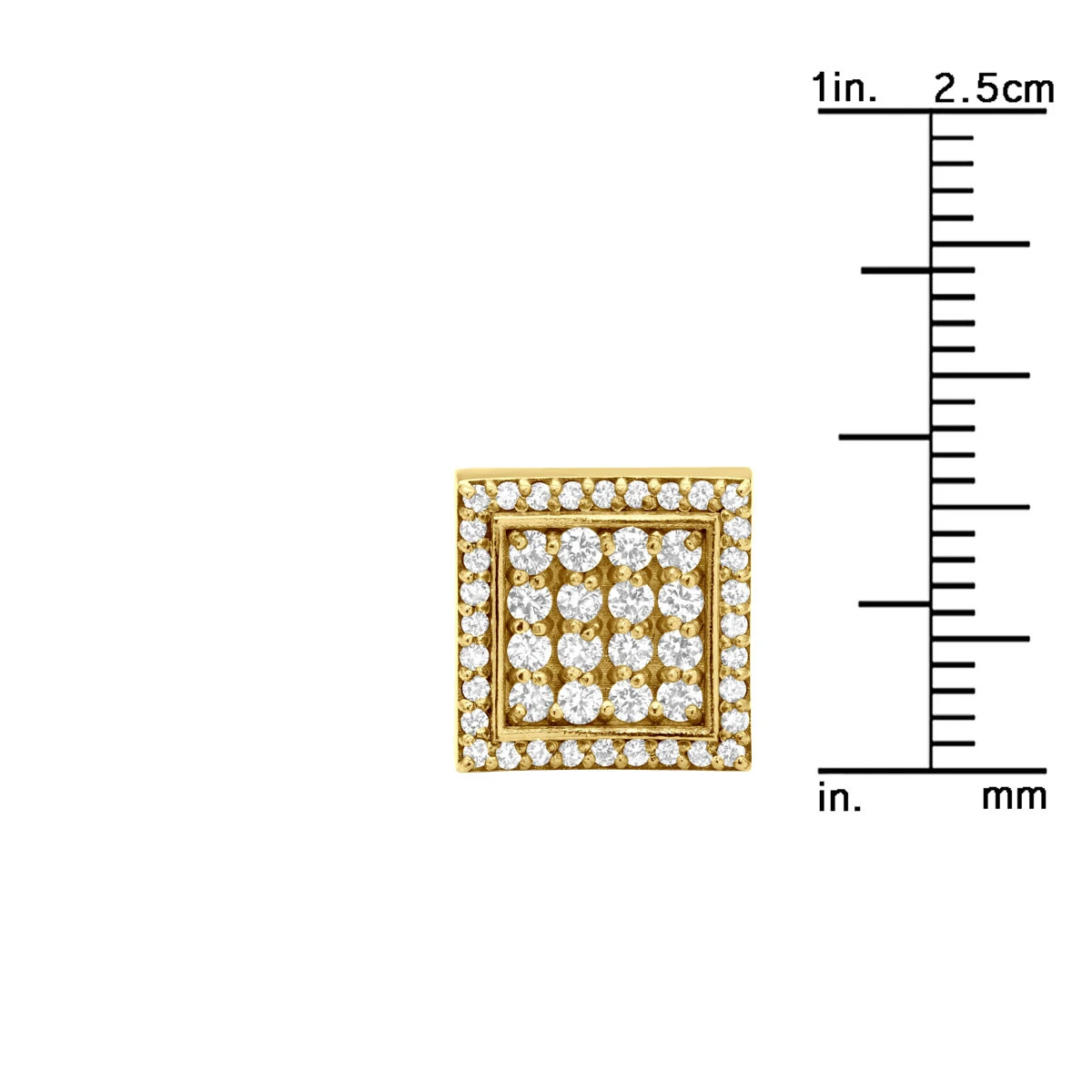 Square Diamond Stud Earrings For Men And Women 14K White Gold 1.2ct Pave Diamonds 9 Square Diamond Stud Earrings For Men And Women 14K White Gold 1.2ct Pave Diamonds - Image 7