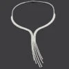 Designer Diamond Tassle Necklace 11.70ct 18K White Gold