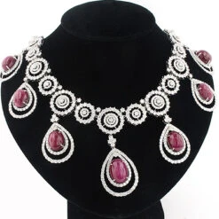 Designer Gemstone & Diamond Ruby Necklace 18K White Gold 36.26ct 74.83 7 Designer Gemstone & Diamond Ruby Necklace 18K White Gold 36.26ct 74.83 -Its Hot Jewelry Shop designer gemstone necklaces diamond ruby necklace 18k 3626ct 7483 p 46663bod