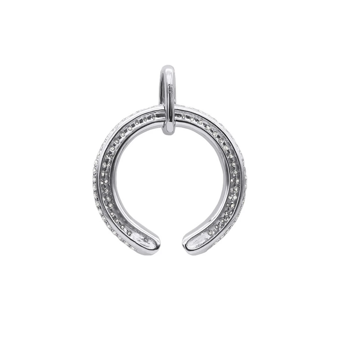 Designer Horseshoe Diamond Pendant Necklace For Women 14K Yellow Gold Good Luck Symbol 0.8ct 6 Designer Horseshoe Diamond Pendant Necklace For Women 14K Yellow Gold Good Luck Symbol 0.8ct - Image 4